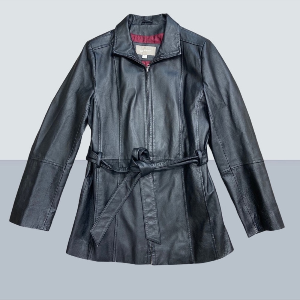 VTG Croft & Borrow Genuine Leather Belted Jacket